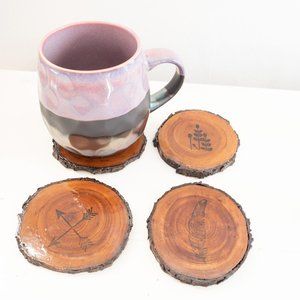 Handmade wood coasters tree